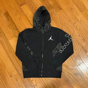 Jordan Black Full-Zip Hoodie with Logo